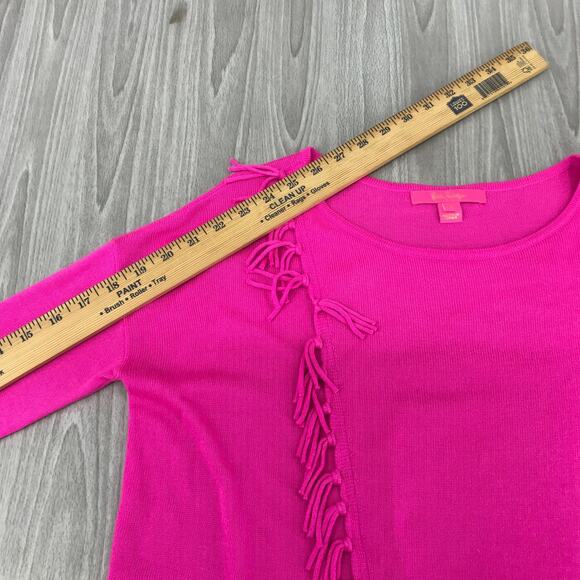 Lilly Pulitzer Emberly Pullover Sweater Hot Pink XS 100% Acrylic Long Sleeve - Picture 8 of 9